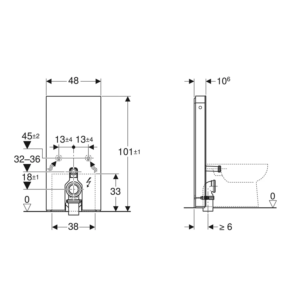 Geberit Monolith Plus 101 cm Beyaz Cam Yere Oturan Klozet İçin Rezervuar Modülü 2
