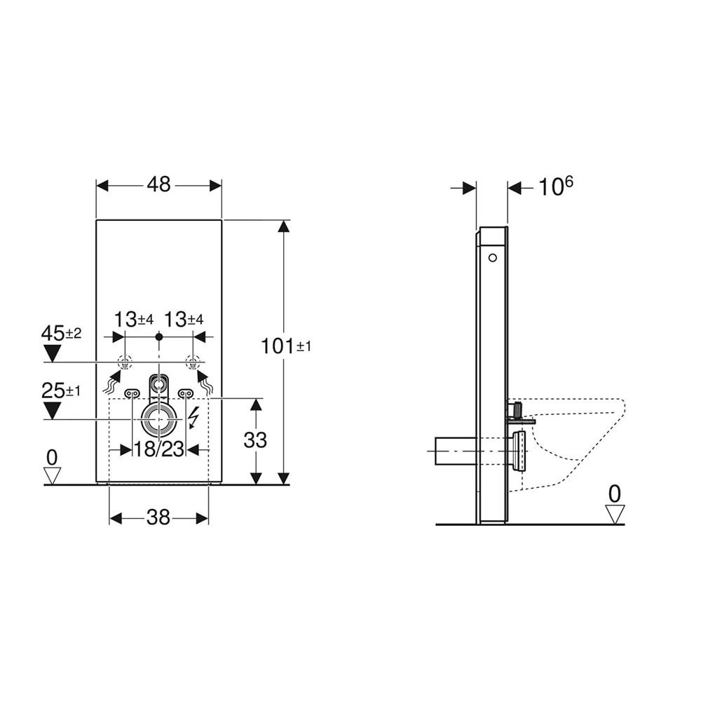 Geberit Monolith Plus 101 cm Kum Grisi Cam Asma Klozet İçin Rezervuar Modülü 2