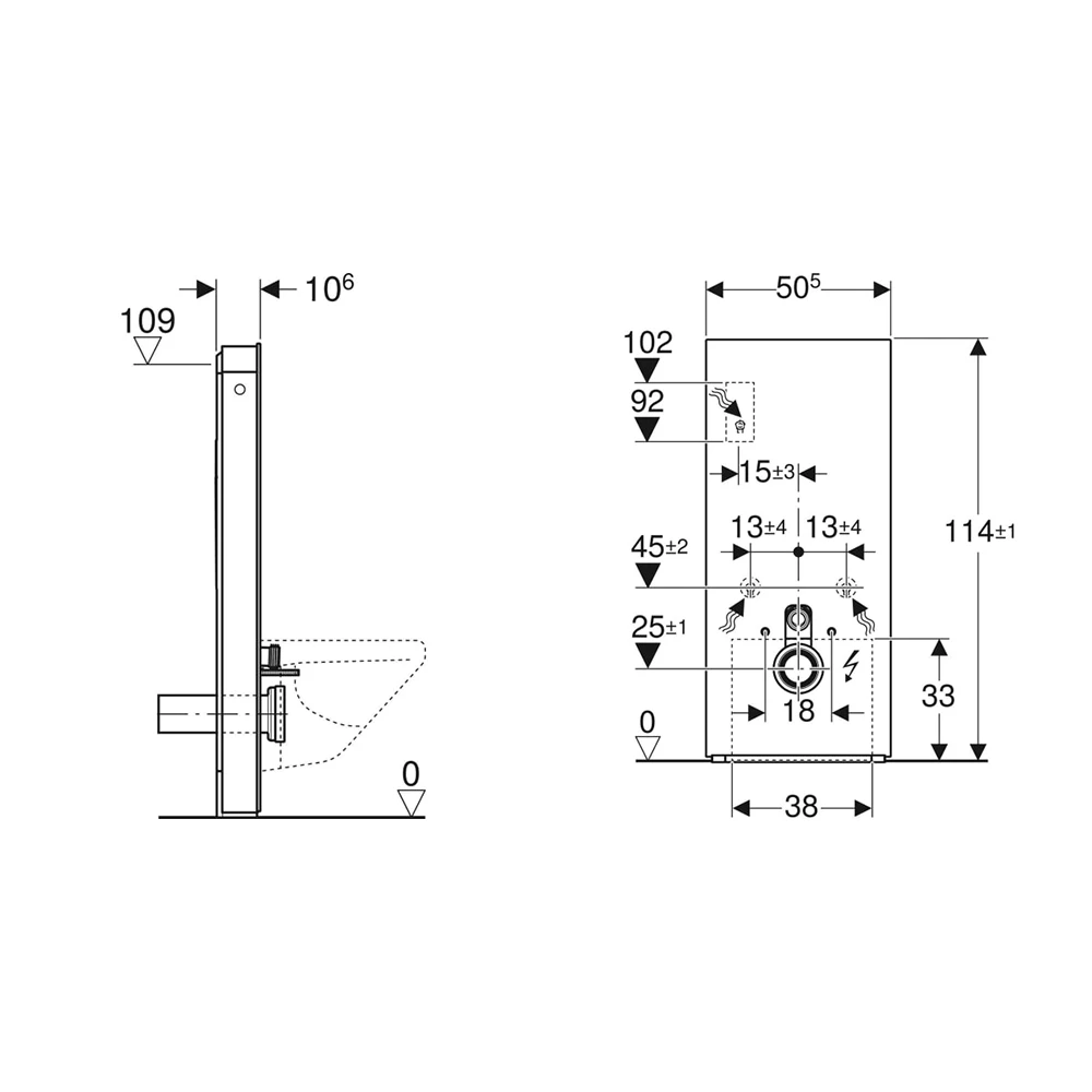 Geberit Monolith Plus 101 Cm Kum Grisi Cam Asma Klozet İçin Rezervuar Modülü - 131.231.JL.7 2
