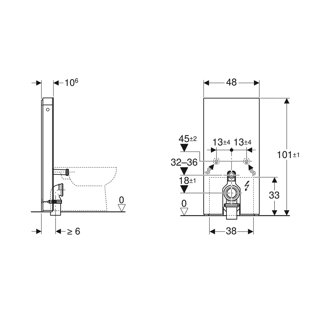 Geberit Monolith Plus 101 cm Kum Grisi Cam Yere Oturan Klozet İçin Rezervuar Modülü 2