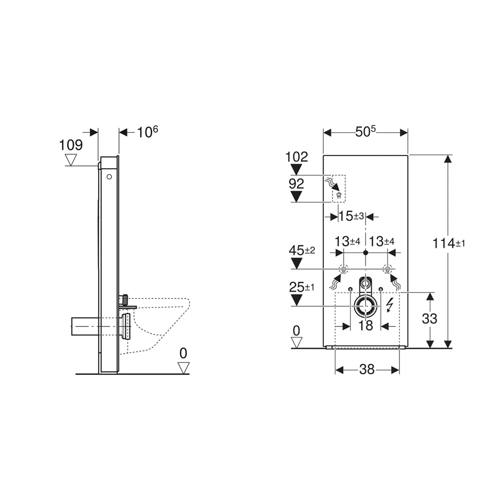 Geberit Monolith Plus 114 cm Beton Görünümlü Asma Klozet İçin Rezervuar Modülü 2