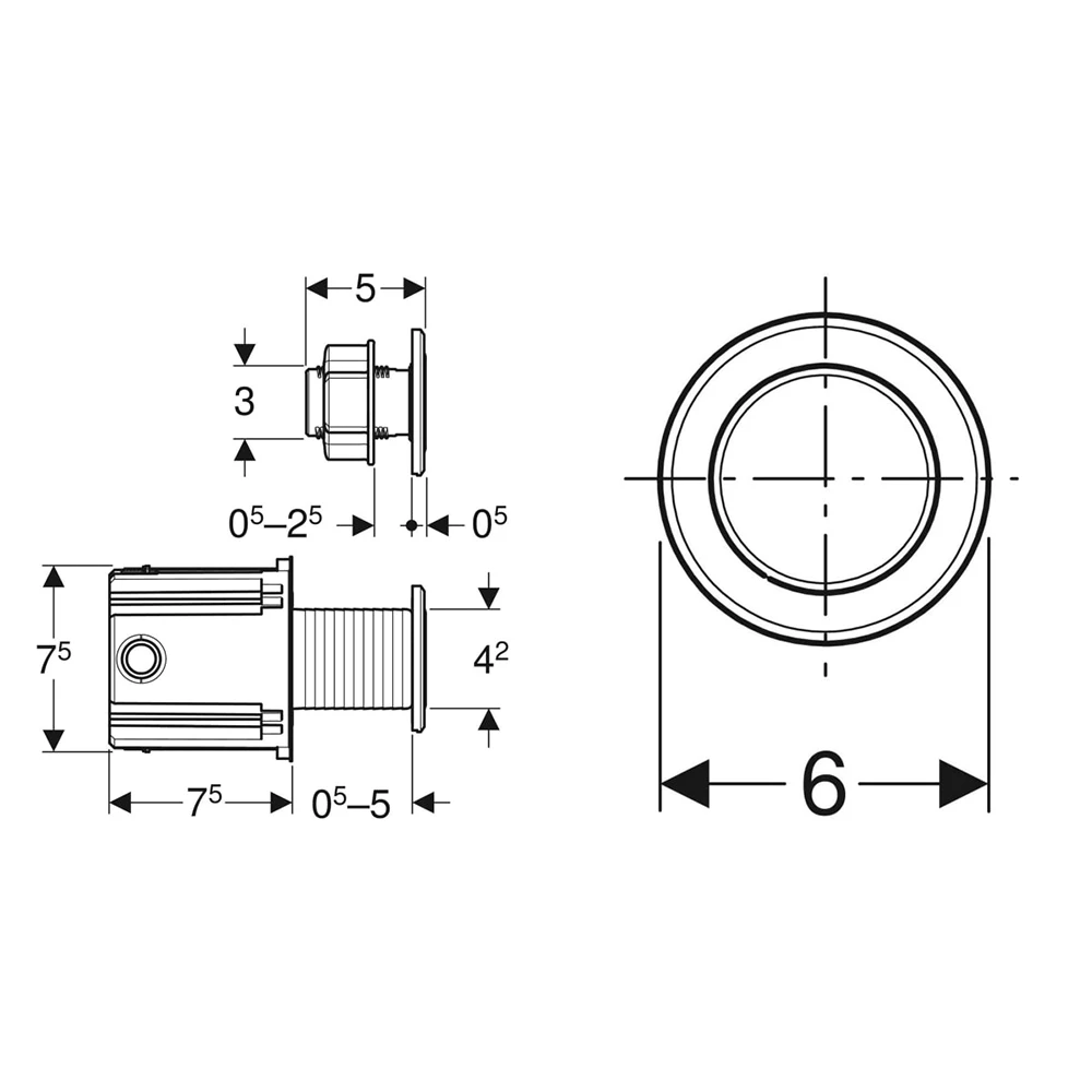Geberit Omega Mat Siyah Kumanda Kapağı 2