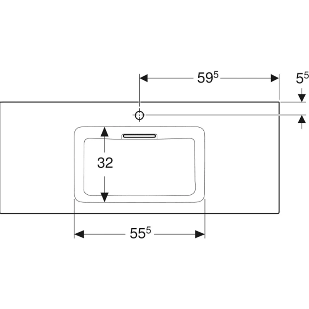 Geberit ONE CleanDrain 120 cm Etajerli Lavabo, Batarya Delikli 2