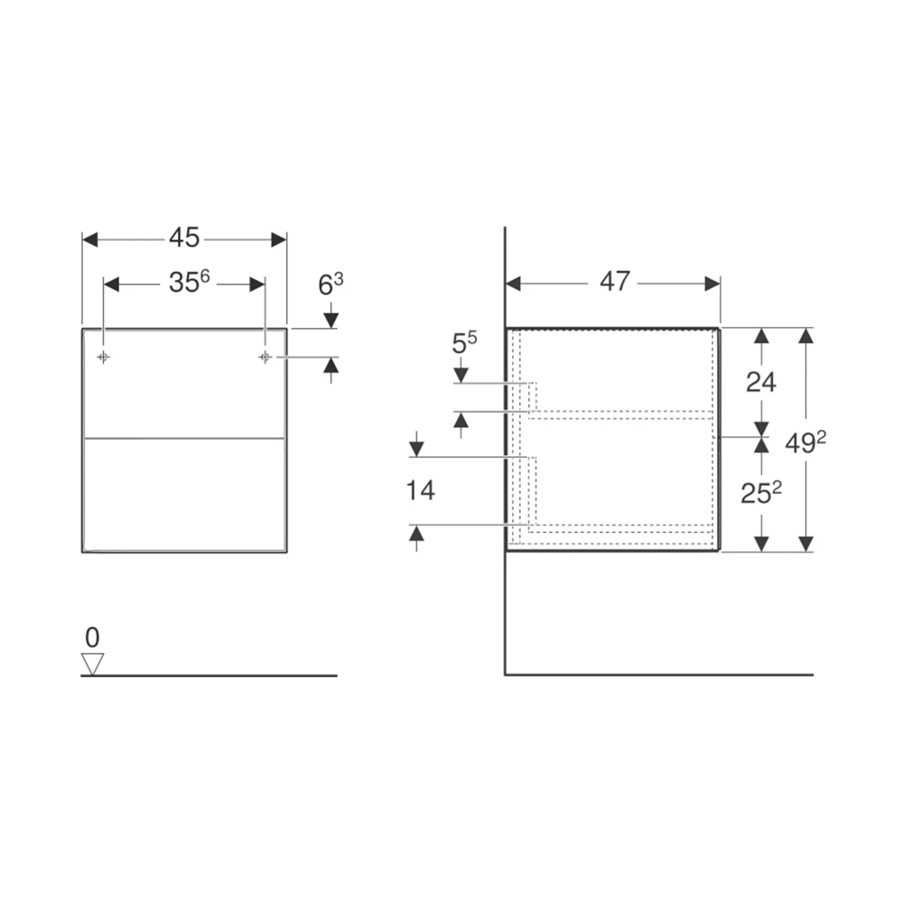 Geberit One 45 cm Mat Gri Yan Modül Dolap 2