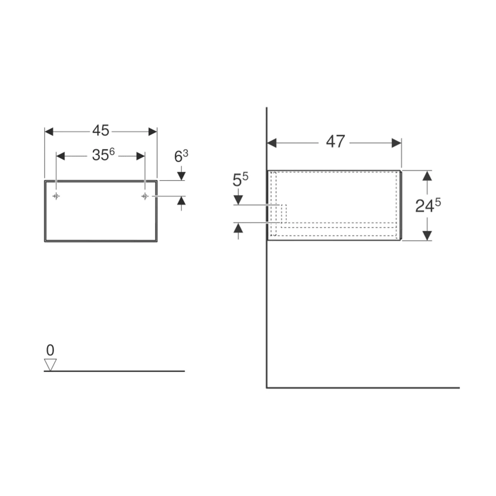 Geberit One 45 Cm Mat Antrasit Yan Modül Dolap - 505.078.00.3 2
