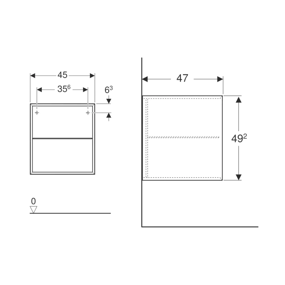 Geberit One 45 Cm Mat Beyaz Yan Modül Dolap - 505.079.00.2 2