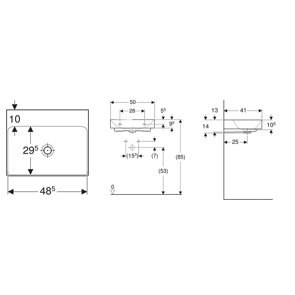 Geberit One 50x41 cm Lavabo 2