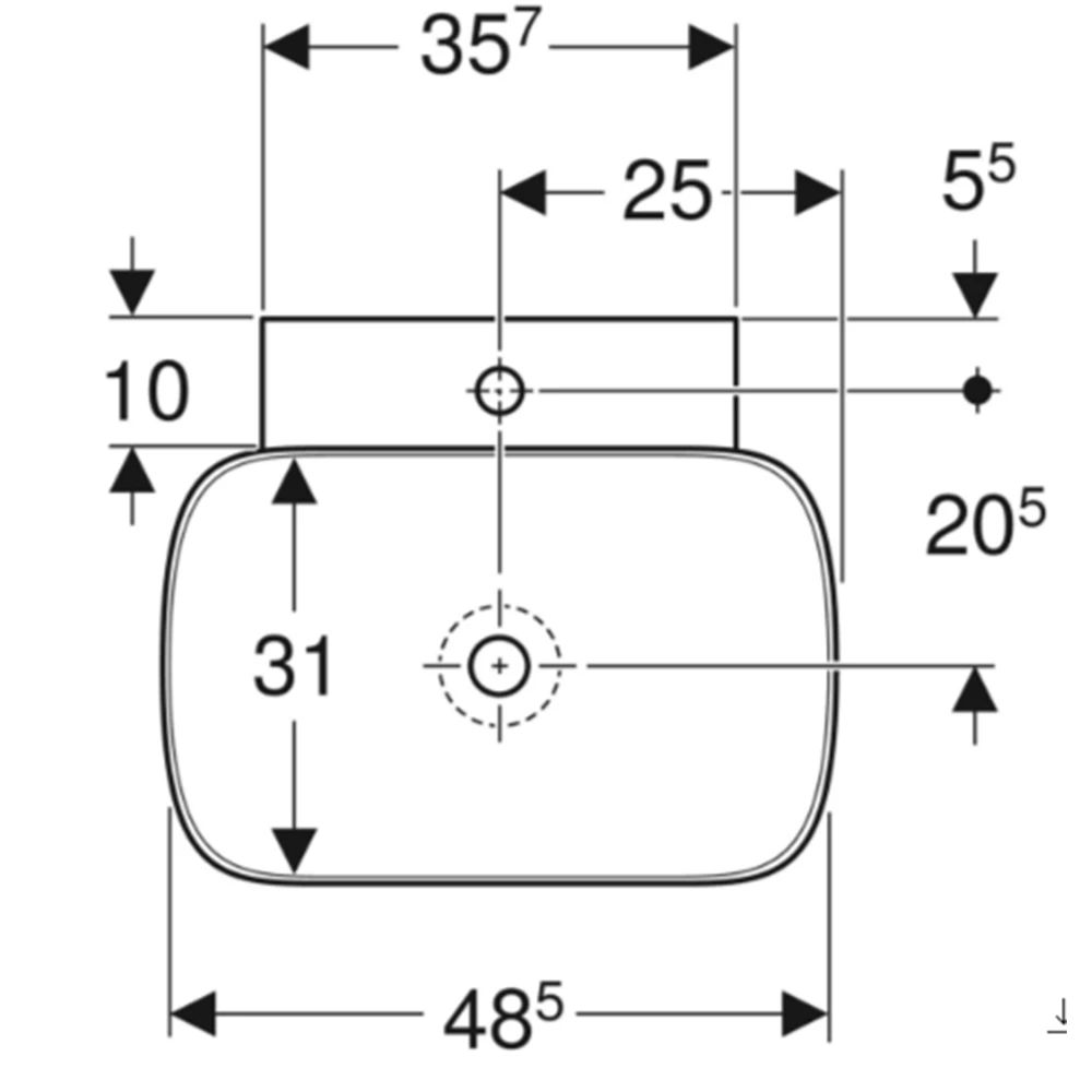 Geberit ONE 50x42,5 Beyaz Çanak Lavabo 2