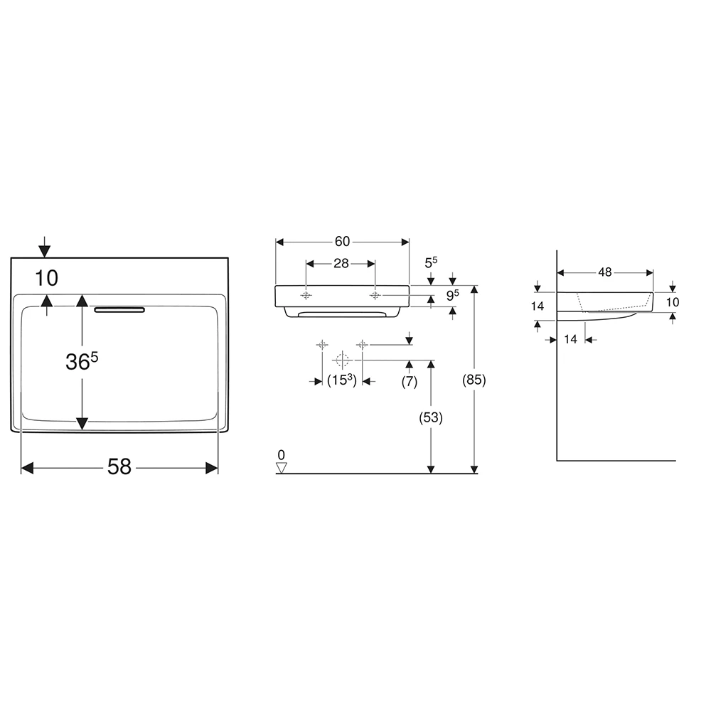 Geberit One 60x48 Cm Lavabo - 505.033.00.1 2