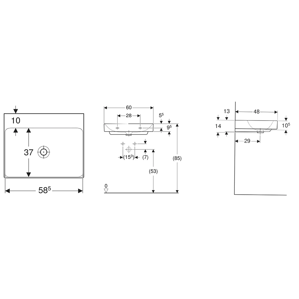 Geberit One 60x48Cm Lavabo 2