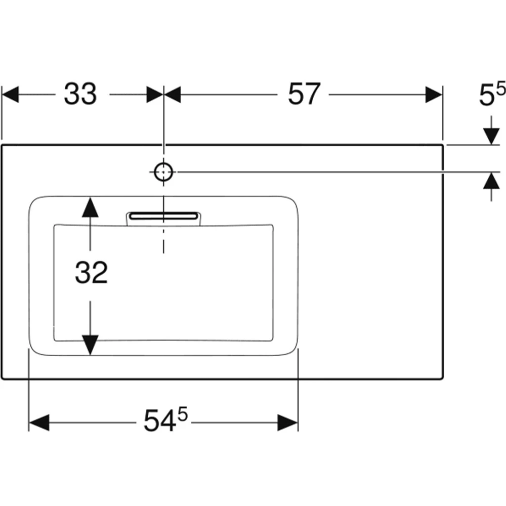 Geberit One 90x48 cm Sağ Etajerli Lavabo 2