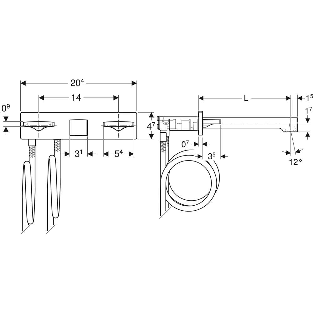 Geberit One Ankastre Lavabo Bataryası - 116.464.14.1 2