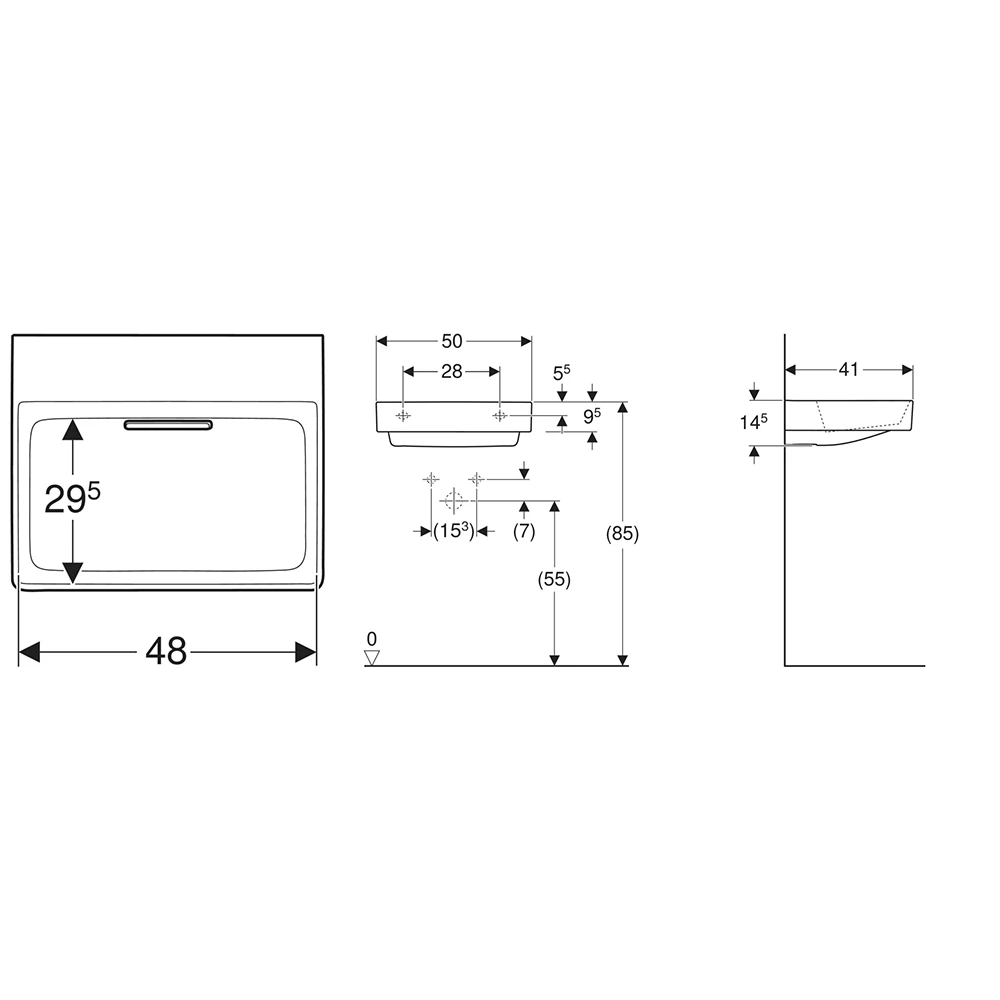 Geberit ONE CleanDrain 50x41 cm Lavabo 2