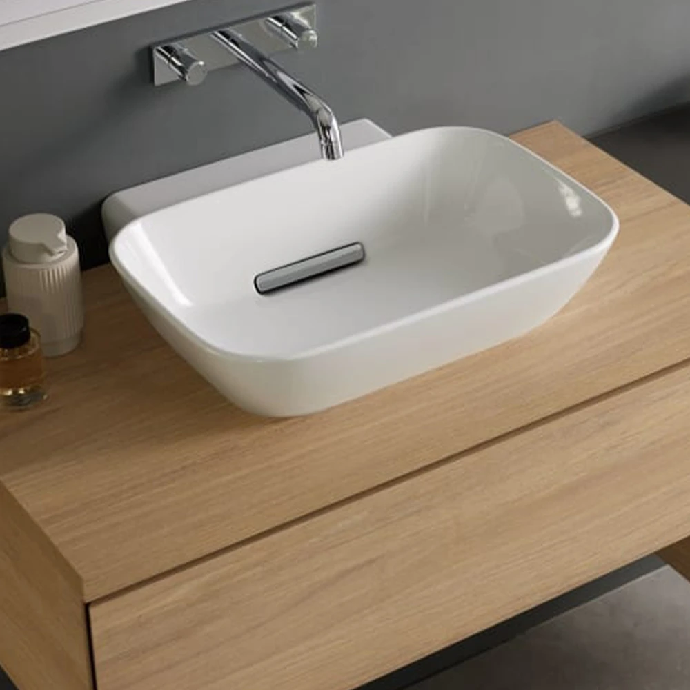 Geberit ONE CleanDrain 50 cm Kabuk Çanak Lavabo, Batarya Deliksiz 2