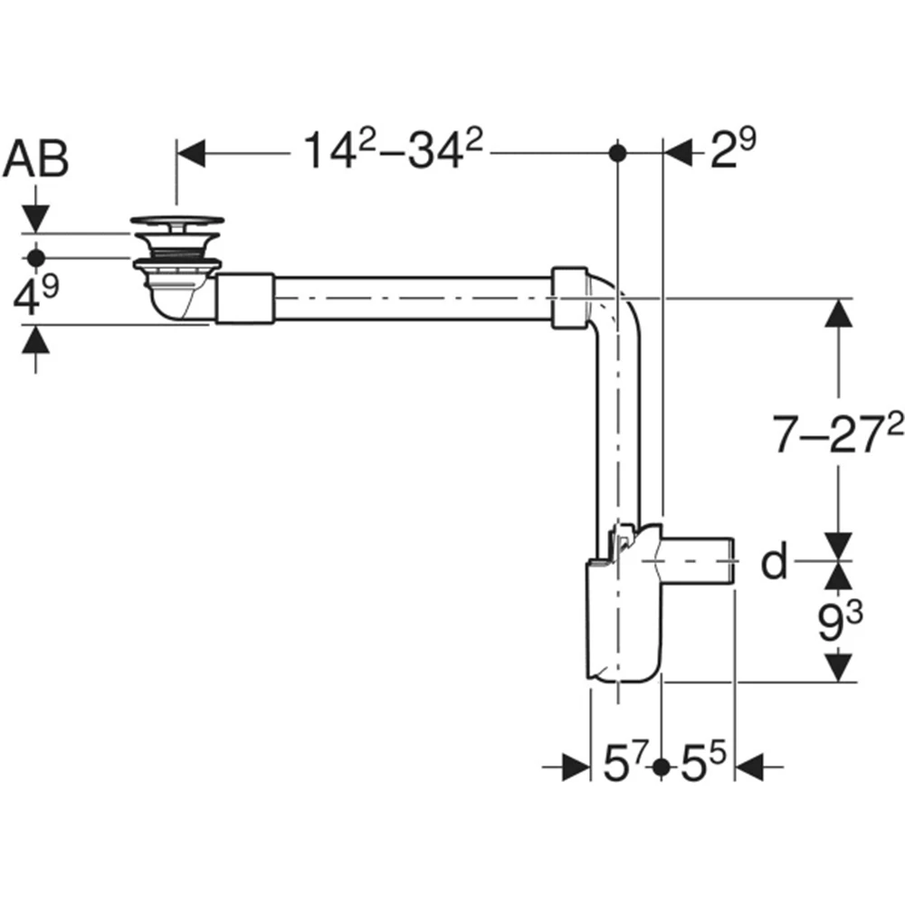 Geberit One Yer Tasaruflu Lavabo Sifonu 2