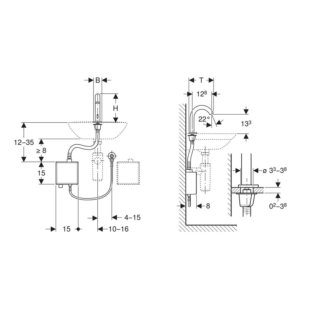 Geberit Piave Fotoselli Lavabo Bataryası - 116.163.SN.1 2