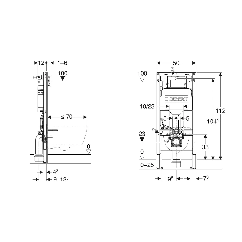 Geberit Sigma 12 Cm Asma Klozet İçin Gömme Rezervuar - 111.900.00.6 2