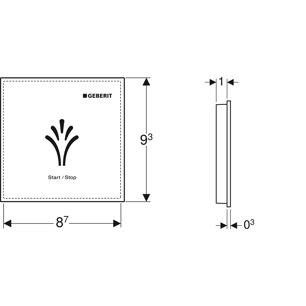 Geberit AquaClean İçin Beyaz Cam Kumanda Paneli 2