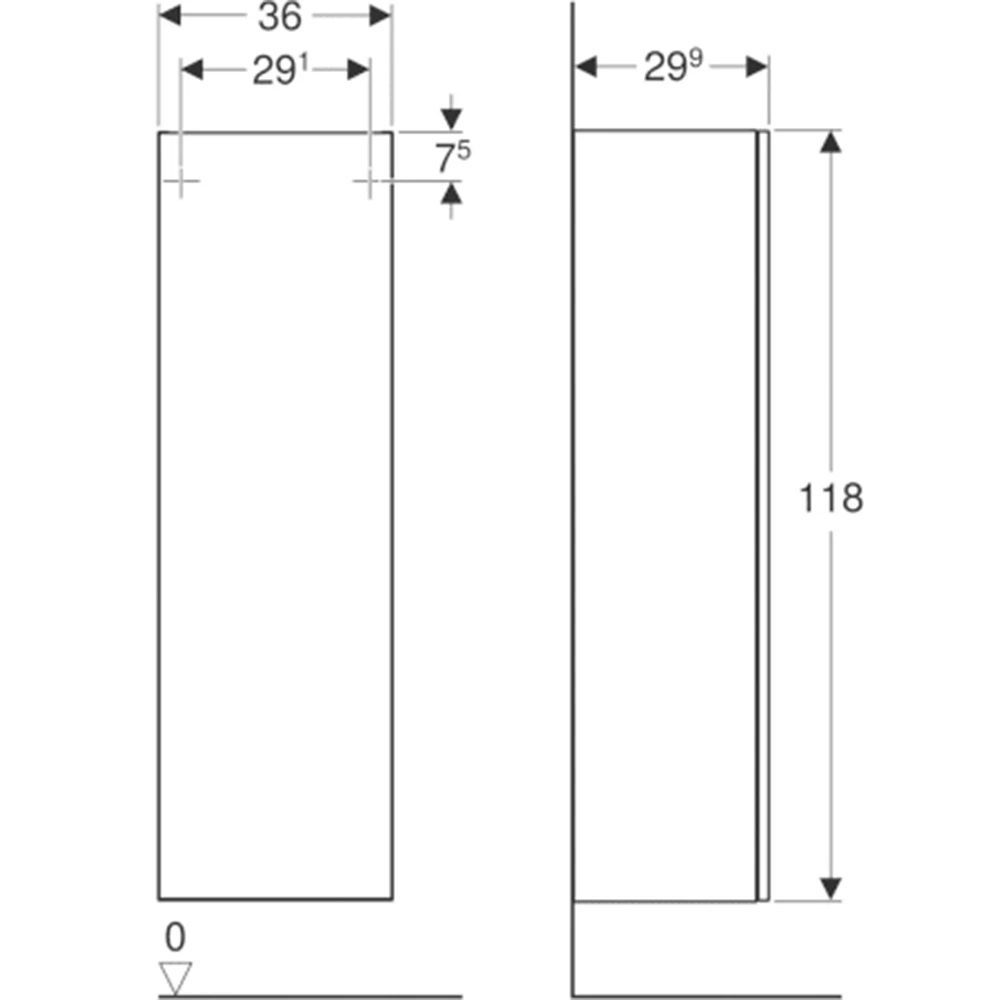 Geberit Smyle 36 Cm Ceviz Boy Dolabı - 500.361.JR.1 2