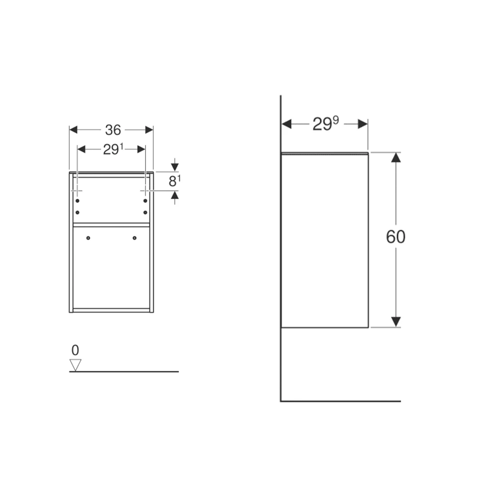 Geberit Smyle 36 Cm Beyaz Yan Modül Dolap - 500.358.00.1 2