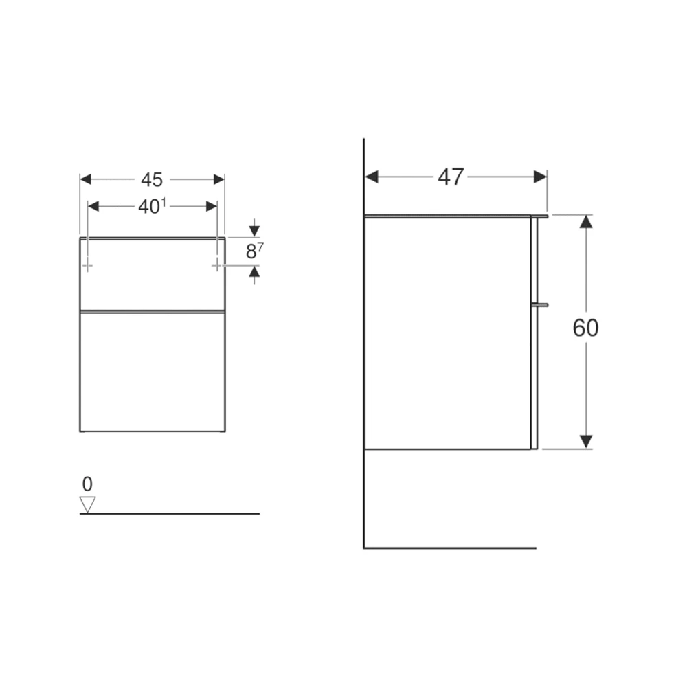 Geberit Smyle 45 cm Ceviz Yan Modül Dolap 2