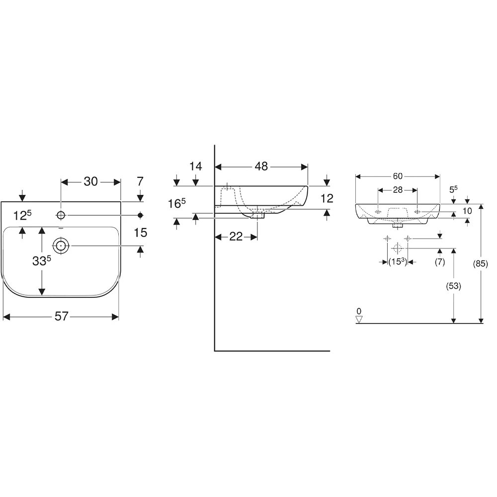 Geberit Smyle 60x48 cm Lavabo 2