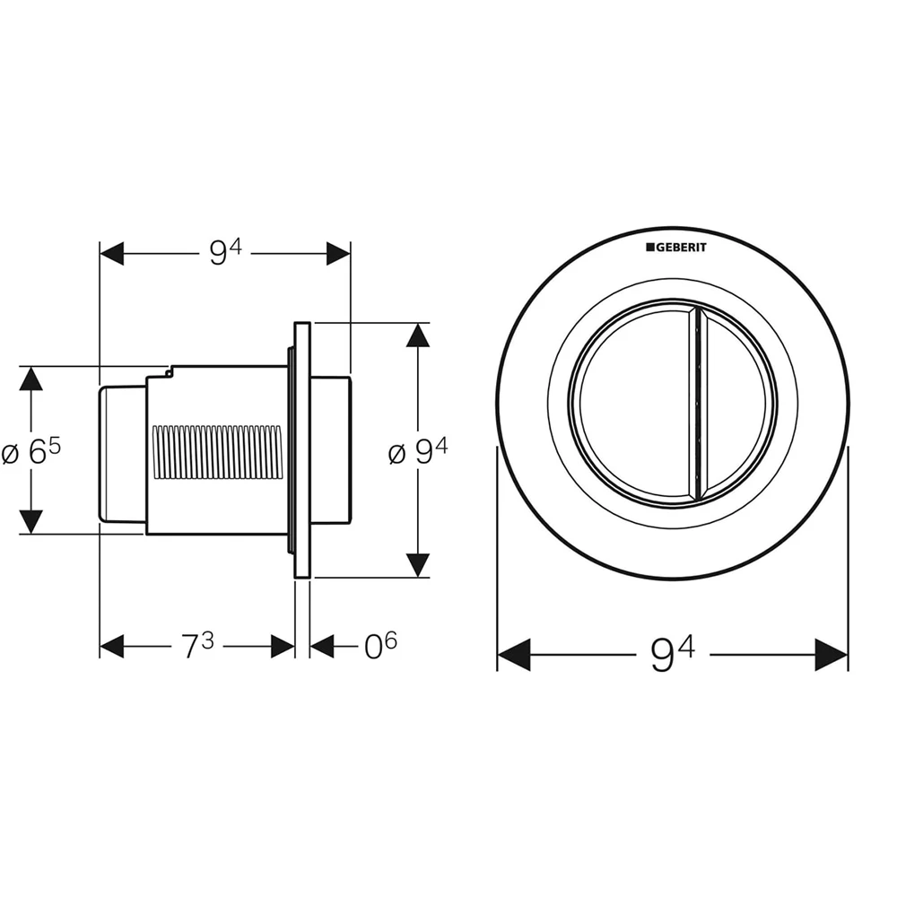 Geberit Tip 01 Beyaz Gömme Basma Butonu 2