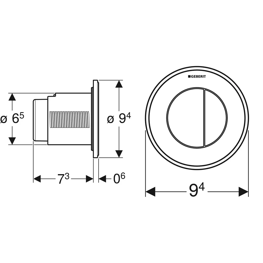 Geberit Tip 01 Mat Krom Gömme Basma Butonu 2