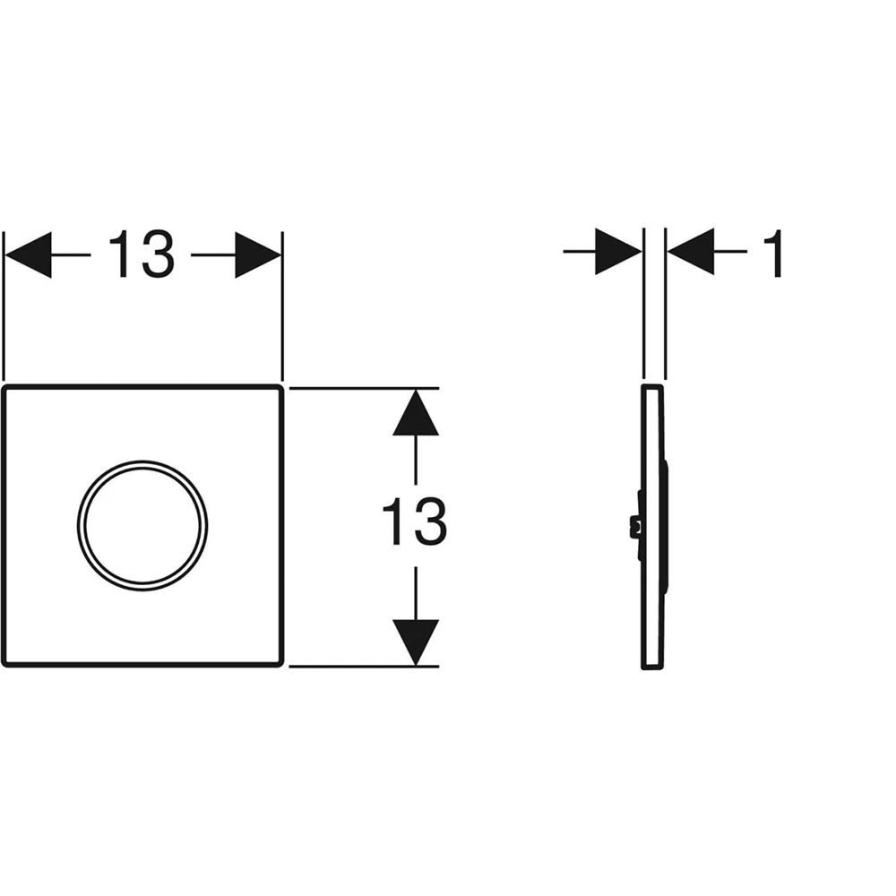 Geberit Tip 10 Mat Krom Pisuvar İçin Kumanda Kapağı 2