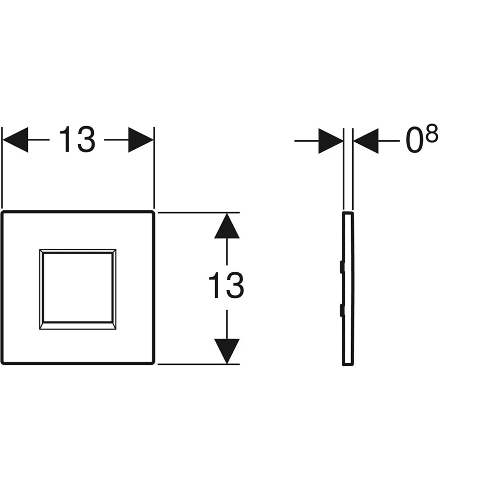 Geberit Tip 20 Mat Krom Pisuvar İçin Kumanda Kapağı 2