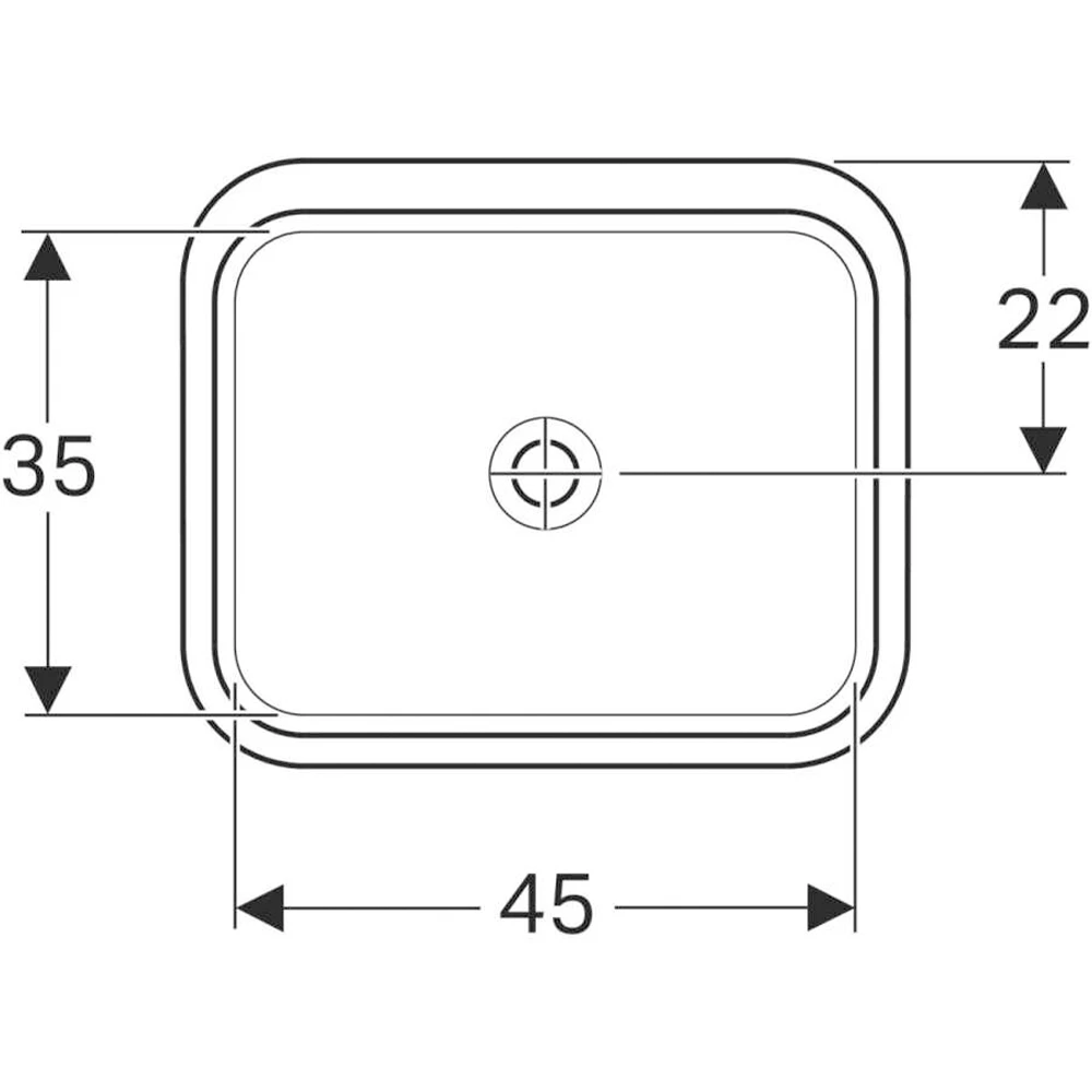 Geberit VariForm 45x35 Dikdörtgen Beyaz Tezgah altı Lavabo 2
