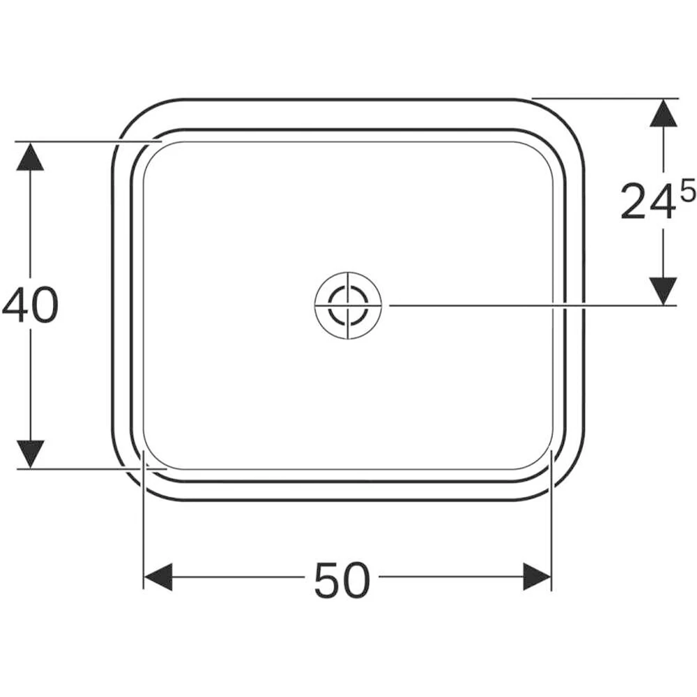 Geberit VariForm 50x40 Dikdörtgen Beyaz Tezgah altı Lavabo 2
