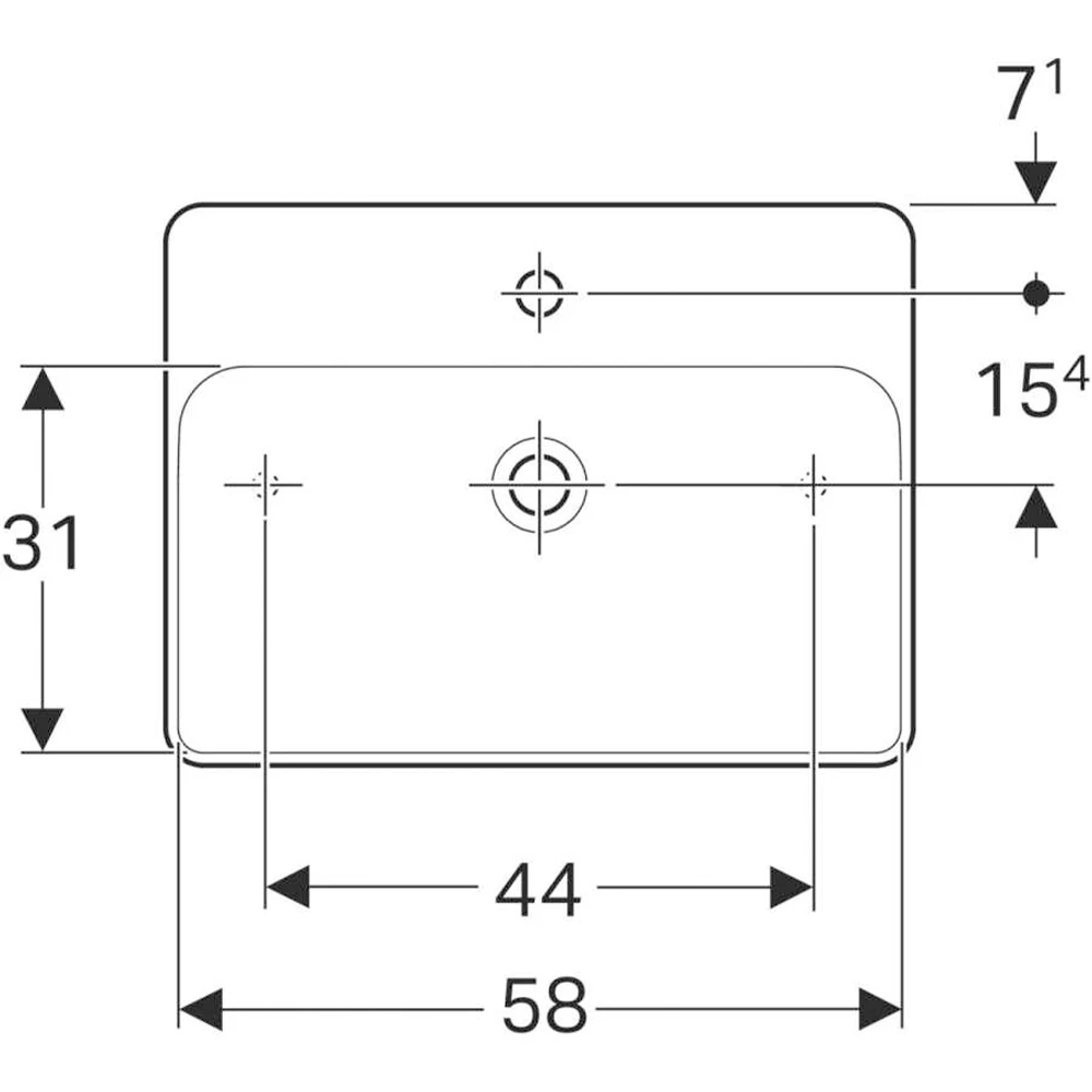 Geberit VariForm 60x45 Dikdörtgen Beyaz Çanak Lavabo 2