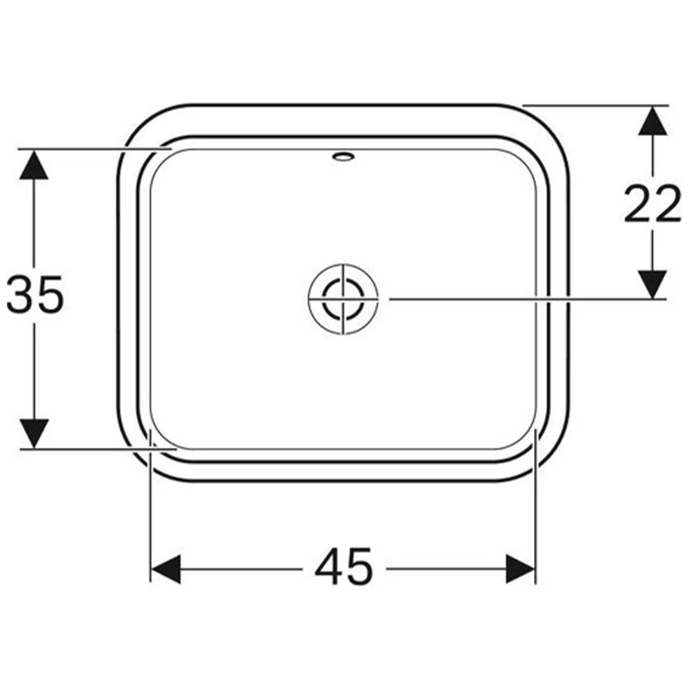 Geberit VariForm Dikdörtgen Tezgah Altı Lavabo 2