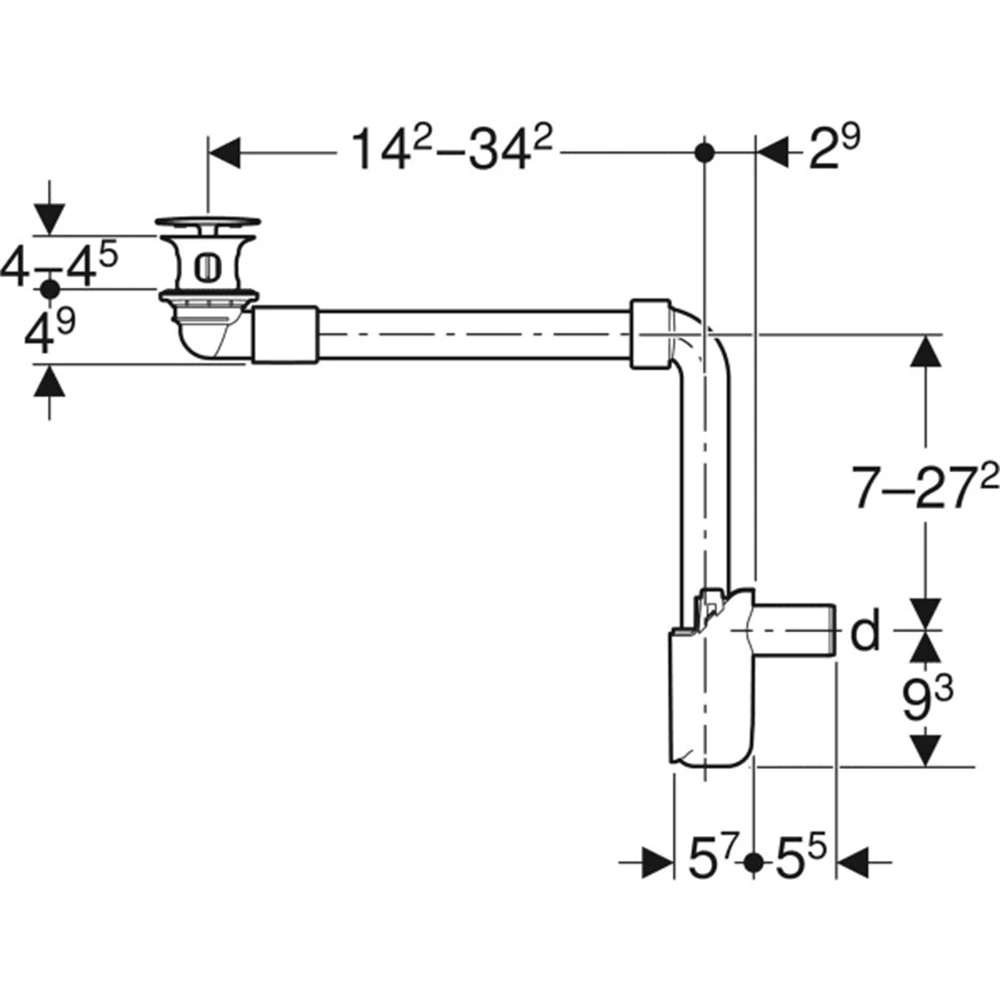 Geberit Yer Tasaruflu Lavabo Sifonu - 152.092.21.1 2