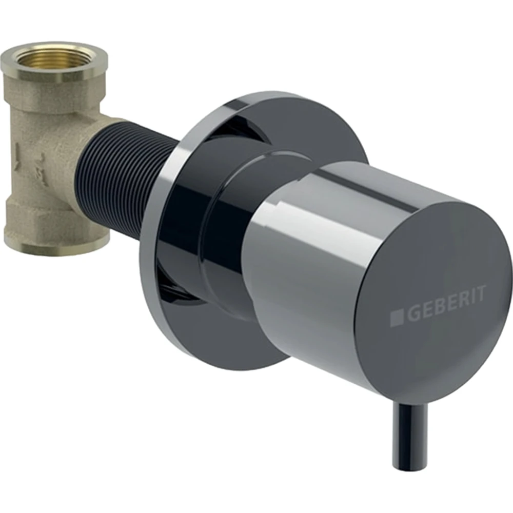 Geberit Yuvarlak Siyah-Krom Ankastre Stop Valf - 616.004.QC.1