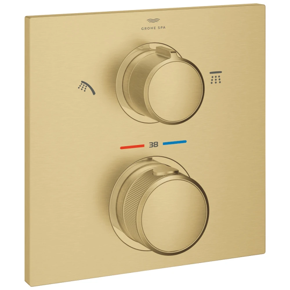 Grohe 2 Yönlü Yön Değiştirici Altın Duş Başlığı-El Duşu İçin Allure Yeni Termostat - 29181GN2