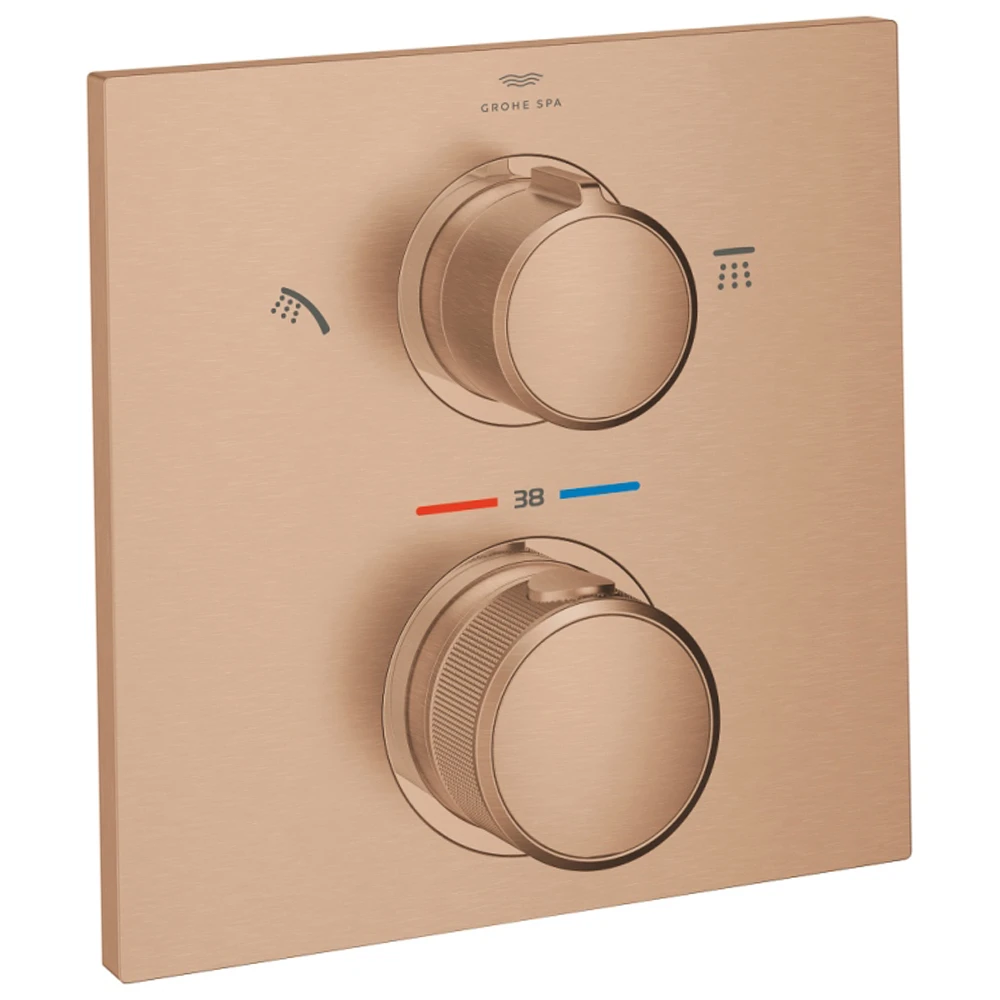 Grohe 2 Yönlü Yön Değiştirici Rose Gold Duş Başlığı-El Duşu İçin Allure Yeni Termostat - 29181DL2