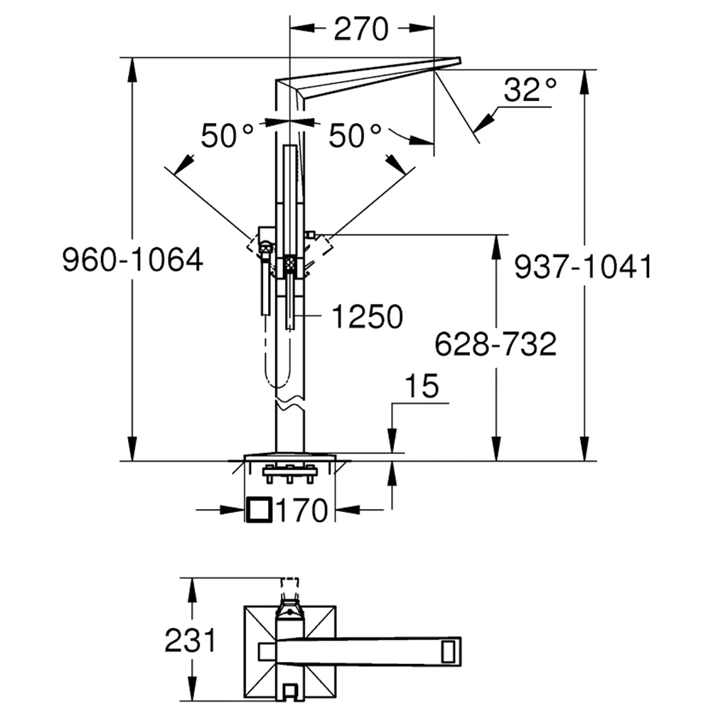 Grohe Allure Brilliant Yerden Küvet Bataryası - 24348000 2