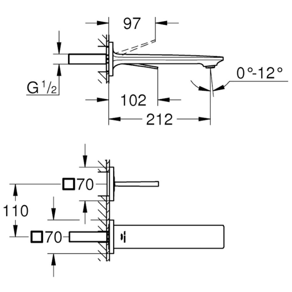 Grohe Allure New İki Delikli Ankastre Lavabo Bataryası - 19386002 2