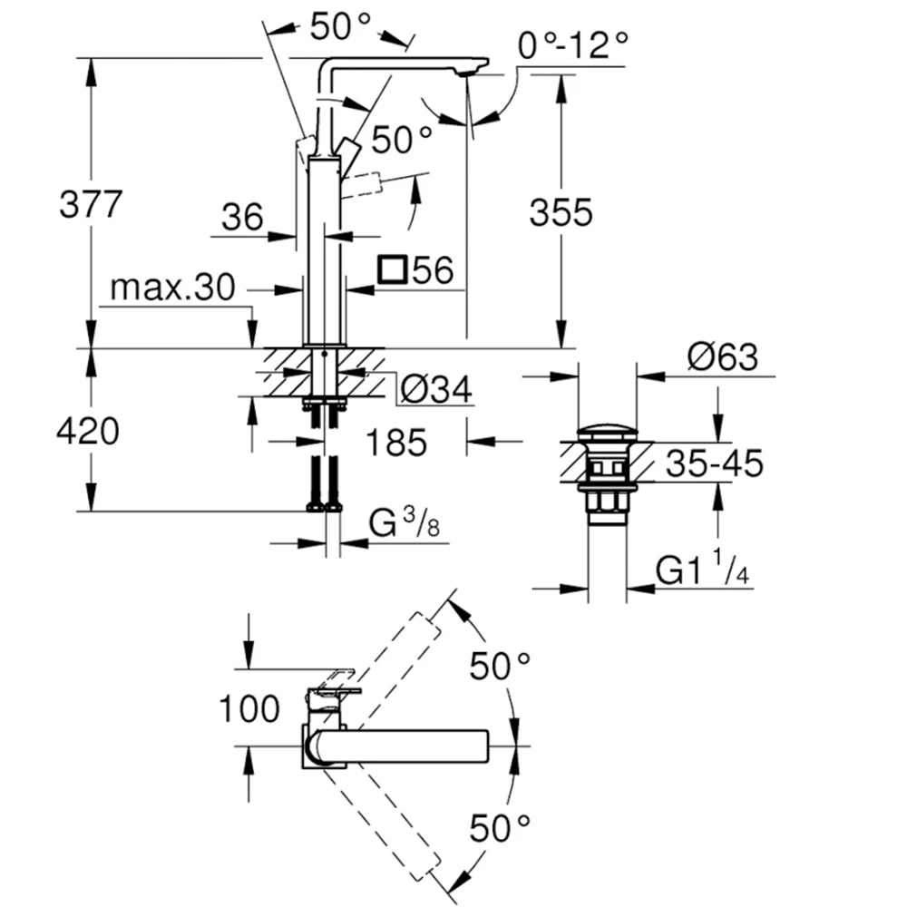 Grohe Allure New Tek Kumandalı Altın Lavabo Bataryası - 23403GN1 2