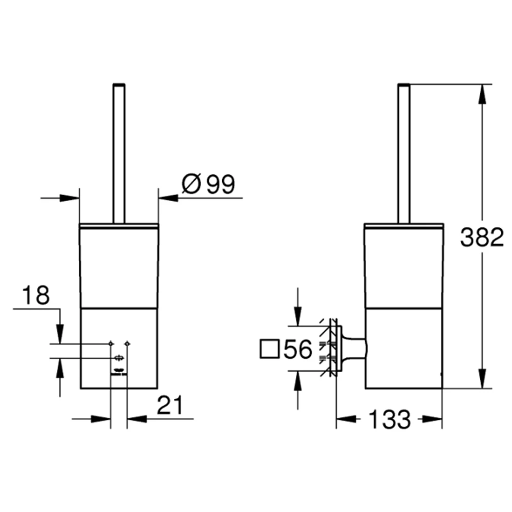 Grohe Allure New Tuvalet Fırçası Seti -40340001 2
