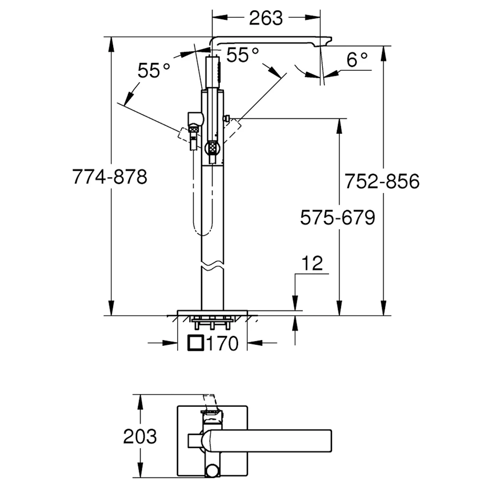 Grohe Allure New Yerden Altın Küvet Bataryası - 25222GN1 2