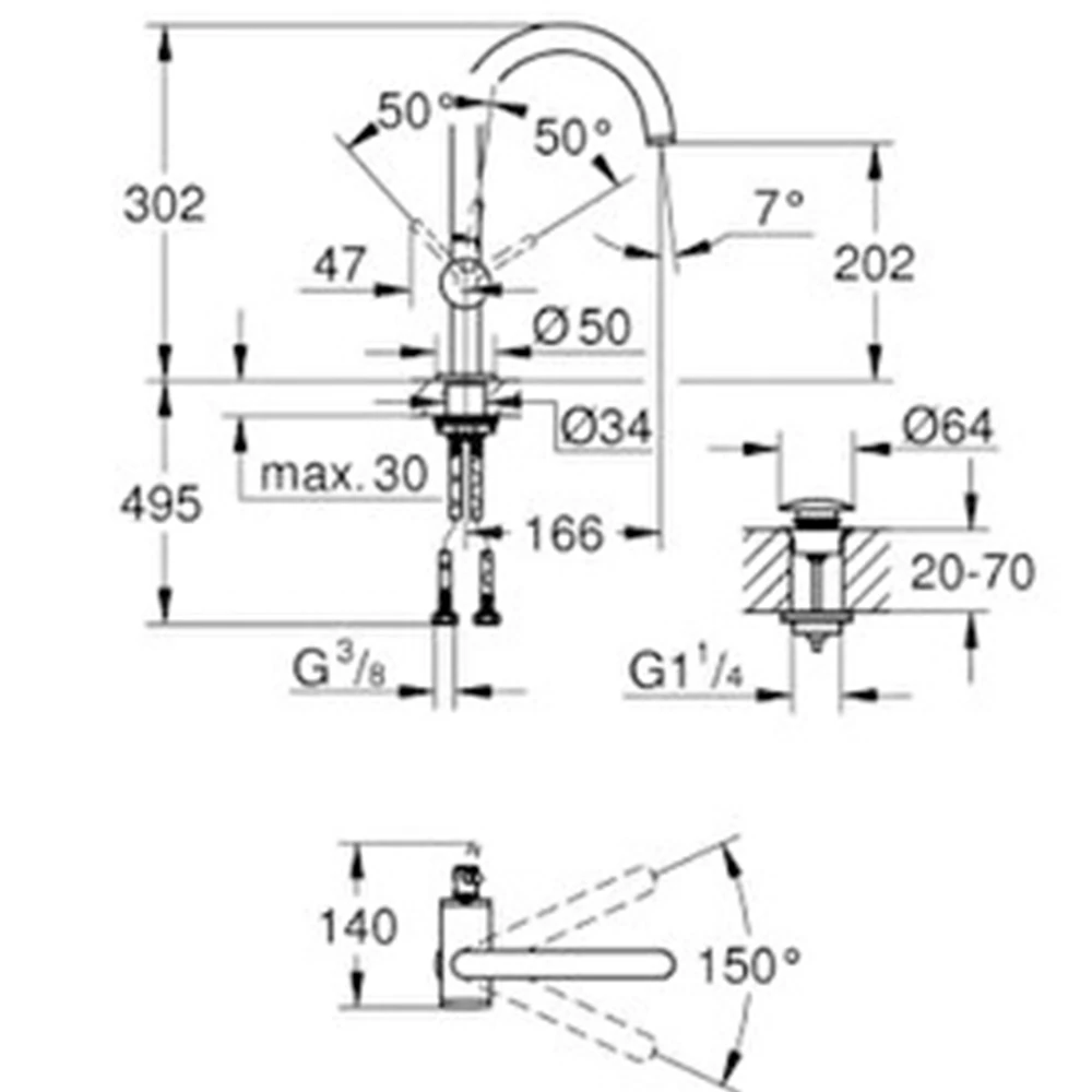 Grohe Atrio New Classic Tek Kumandalı Lavabo Bataryası - 24362DC0 2