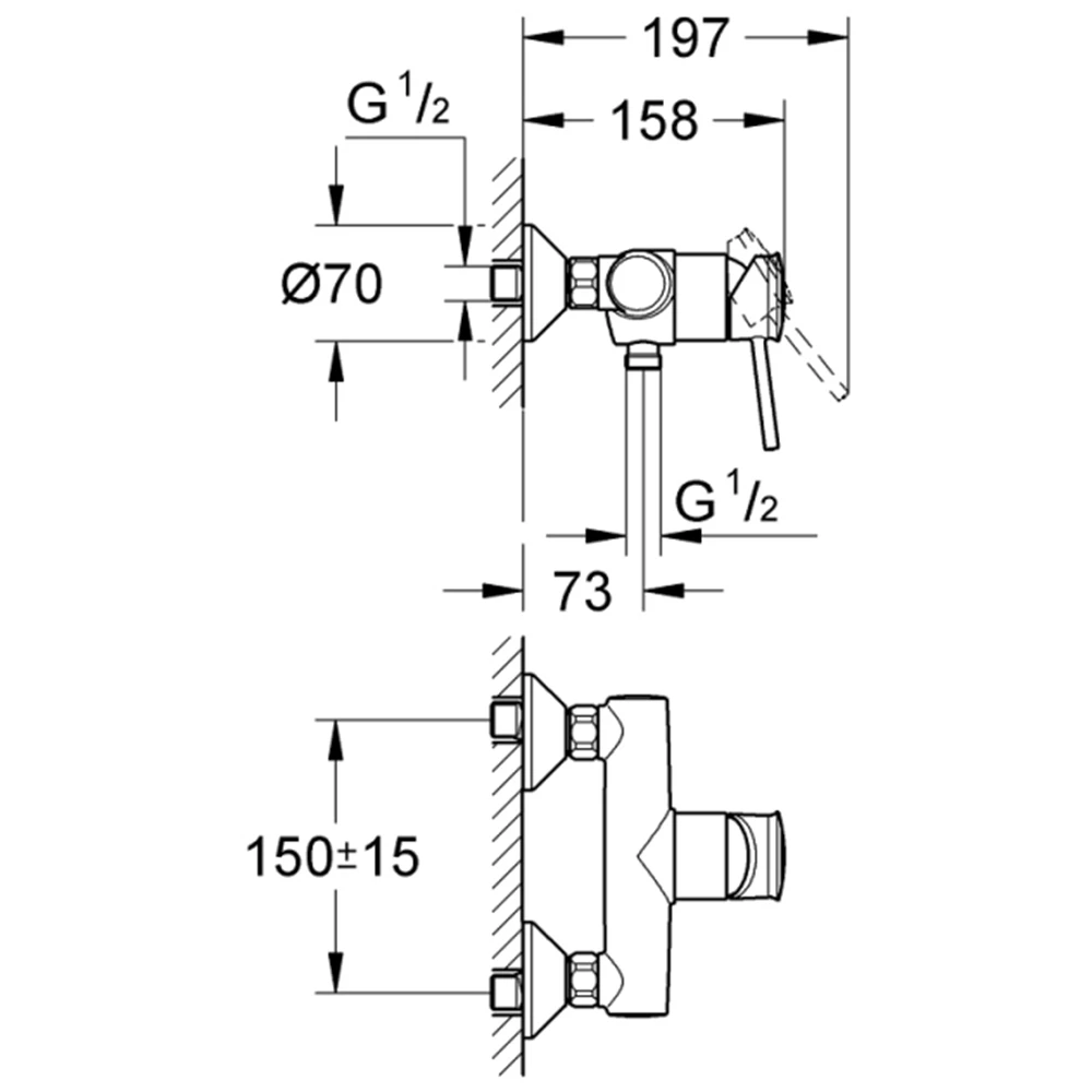 Grohe BauClassic Tek Kumandalı Duş Bataryası - 32867000 2