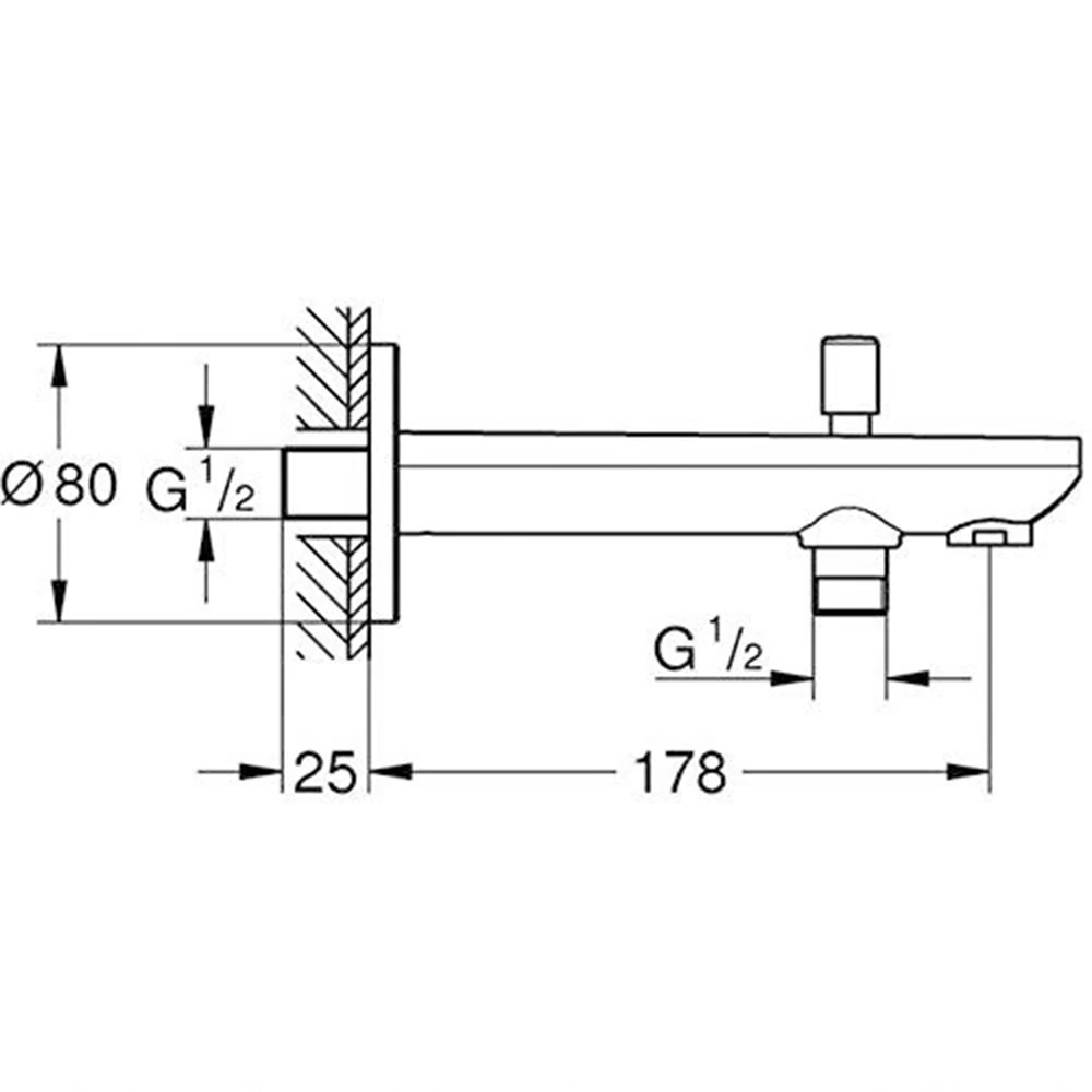 Grohe BauContemporary Neutral Yön Değiştiricili Çıkış Ucu - 13390000 2
