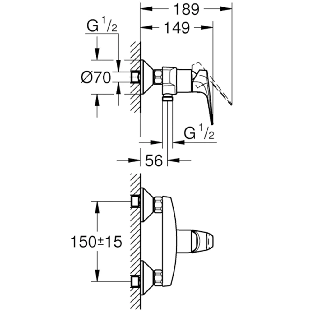 Grohe BauFlow Tek Kumandalı Duş Bataryası - 23632000 2