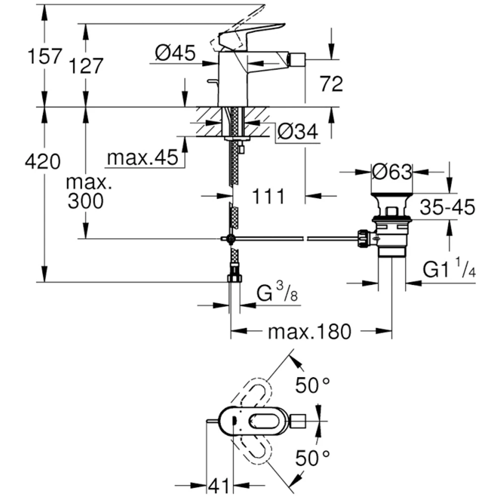 Grohe BauLoop Tek Kumandalı Bide Bataryası - 23338000 2