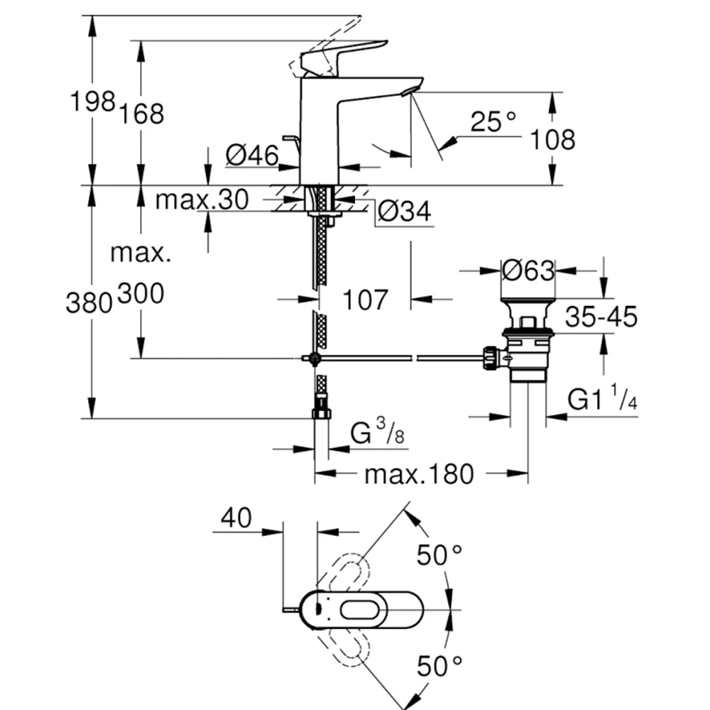 Grohe BauLoop Tek Kumandalı Lavabo Bataryası - 23762000 2
