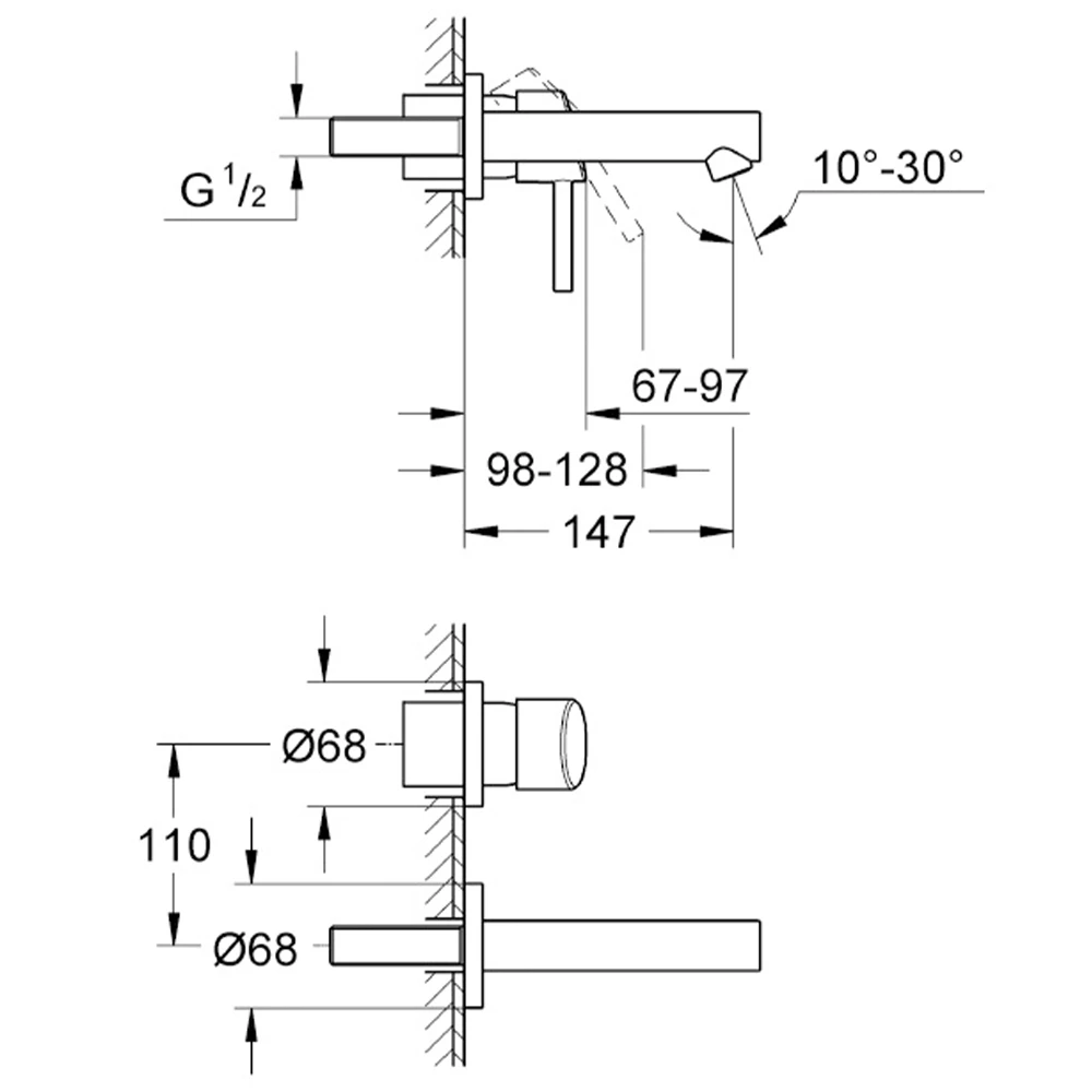 Grohe Concetto New 2 Delikli Ankastre Lavabo Bataryası - 19575001 2